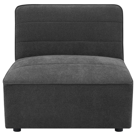 Sunny Modular Boucle Sectional Sofa - Channel Tufted Dark Charcoal, 6-Piece Set, Armless Chair or Ottoman – view 19