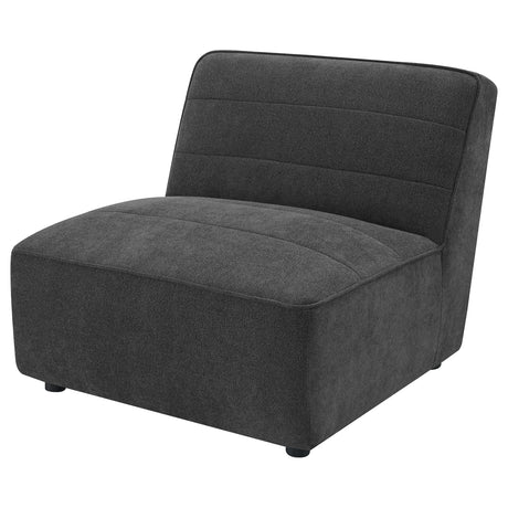 Sunny Modular Boucle Sectional Sofa - Channel Tufted Dark Charcoal, 6-Piece Set, Armless Chair or Ottoman – view 20