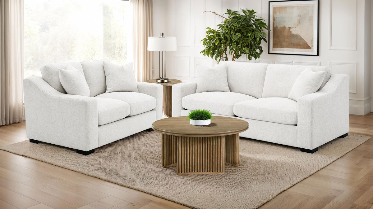 Ashlyn Track Arm Sofa, Loveseat & Chair - Sand Fabric with Pocket Coil Seating, Living Room Sets – view 15