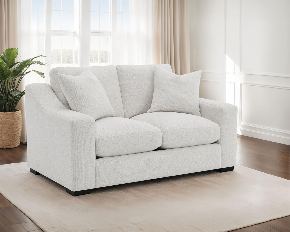 Ashlyn Track Arm Sofa, Loveseat & Chair - Sand Fabric with Pocket Coil Seating, Living Room Sets – view 17