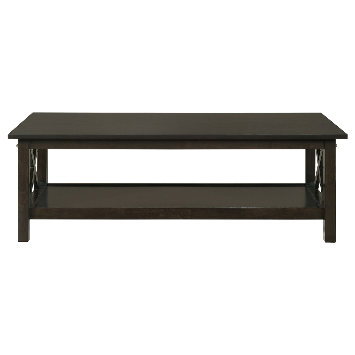 Rachelle 3-Piece Coffee Table Set & Console Table - Transitional X-Side Design in Deep Merlot – view 5
