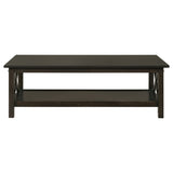 Rachelle 3-Piece Coffee Table Set & Console Table - Transitional X-Side Design in Deep Merlot – view 5