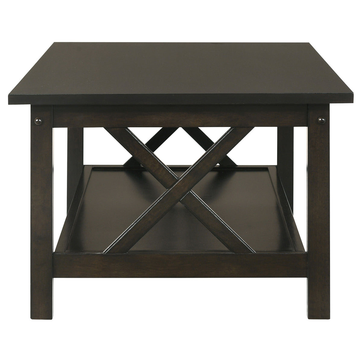 Rachelle 3-Piece Coffee Table Set & Console Table - Transitional X-Side Design in Deep Merlot – view 6