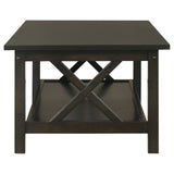 Rachelle 3-Piece Coffee Table Set & Console Table - Transitional X-Side Design in Deep Merlot – view 6