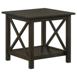 Rachelle 3-Piece Coffee Table Set & Console Table - Transitional X-Side Design in Deep Merlot – view 8