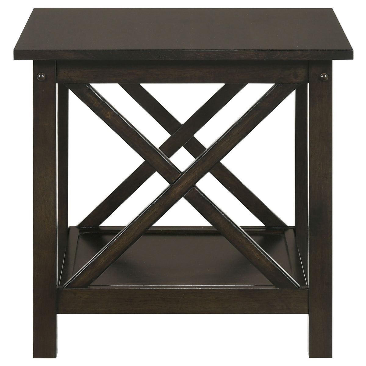 Rachelle 3-Piece Coffee Table Set & Console Table - Transitional X-Side Design in Deep Merlot – view 10