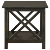 Rachelle 3-Piece Coffee Table Set & Console Table - Transitional X-Side Design in Deep Merlot – view 10