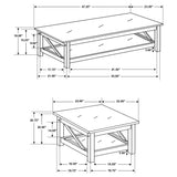 Rachelle 3-Piece Coffee Table Set & Console Table - Transitional X-Side Design in Deep Merlot – view 13