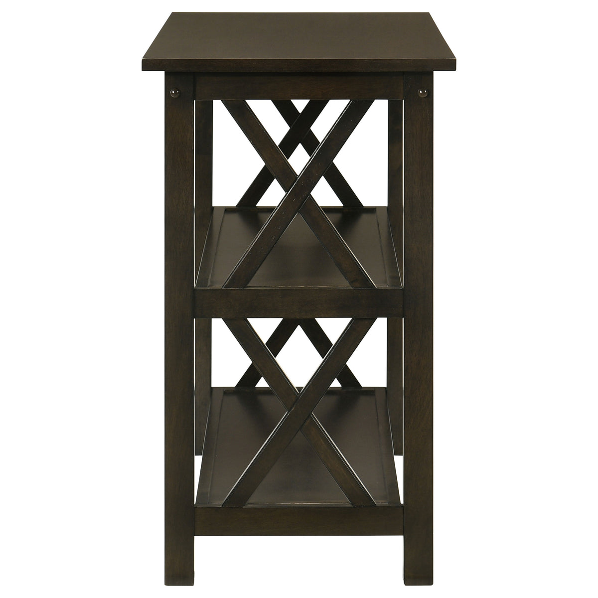 Rachelle 3-Piece Coffee Table Set & Console Table - Transitional X-Side Design in Deep Merlot – view 16