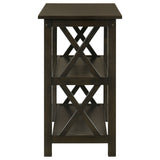 Rachelle 3-Piece Coffee Table Set & Console Table - Transitional X-Side Design in Deep Merlot – view 16