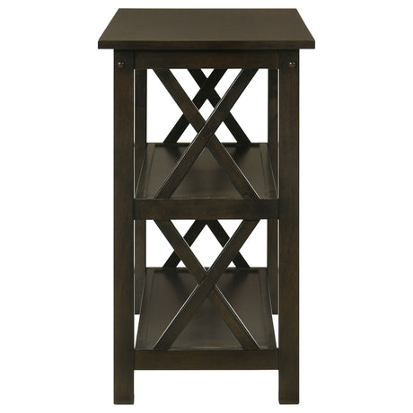 Rachelle 3-Piece Coffee Table Set & Console Table - Transitional X-Side Design in Deep Merlot – view 16