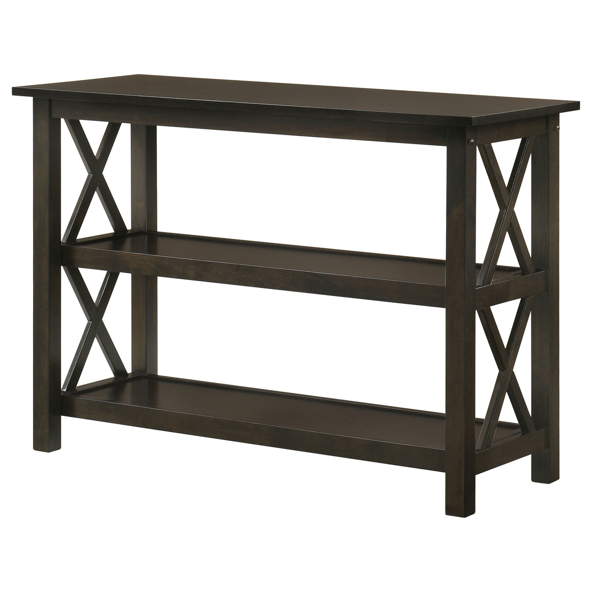 Rachelle 3-Piece Coffee Table Set & Console Table - Transitional X-Side Design in Deep Merlot – view 17