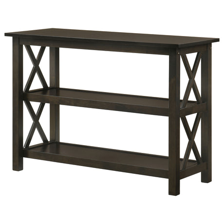 Rachelle 3-Piece Coffee Table Set & Console Table - Transitional X-Side Design in Deep Merlot – view 17