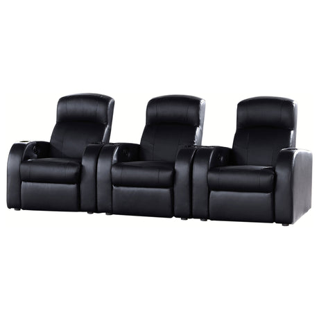 Cyrus Top Grain Leather Recliner & Home Theater Seating - 3pcs- 3 Recliners