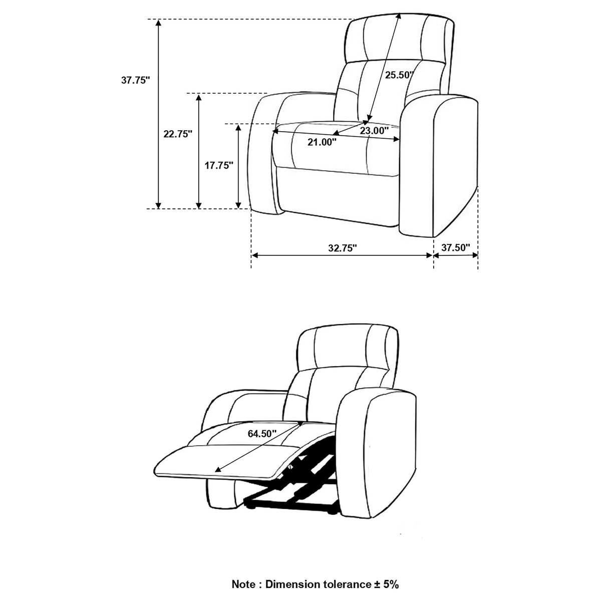 Cyrus Top Grain Leather Recliner & Home Theater Seating - Wall-Hugger Recliners with Storage Consoles in Black – view 16