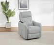 Dayes Power Lift Recliner Chair - Light Grey Fabric with Segmented Back & Side Pocket – view 1