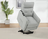 Dayes Power Lift Recliner Chair - Light Grey Fabric with Segmented Back & Side Pocket – view 4