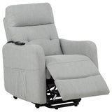 Dayes Power Lift Recliner Chair - Light Grey Fabric with Segmented Back & Side Pocket – view 5