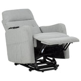 Dayes Power Lift Recliner Chair - Light Grey Fabric with Segmented Back & Side Pocket – view 6
