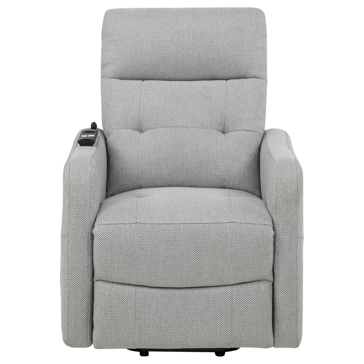 Dayes Power Lift Recliner Chair - Light Grey Fabric with Segmented Back & Side Pocket – view 8