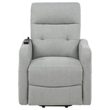 Dayes Power Lift Recliner Chair - Light Grey Fabric with Segmented Back & Side Pocket – view 8