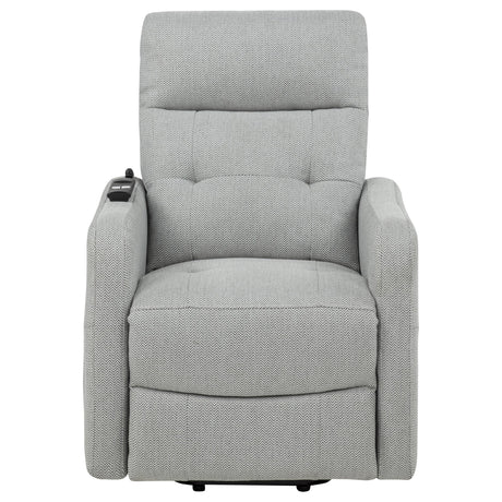 Dayes Power Lift Recliner Chair - Light Grey Fabric with Segmented Back & Side Pocket – view 8