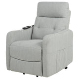 Dayes Power Lift Recliner Chair - Light Grey Fabric with Segmented Back & Side Pocket – view 9