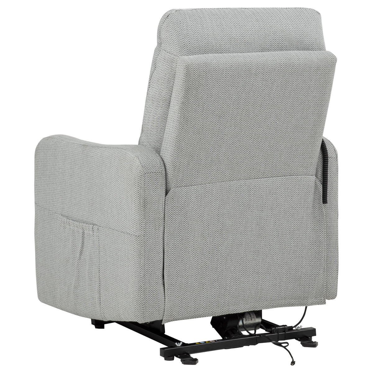 Dayes Power Lift Recliner Chair - Light Grey Fabric with Segmented Back & Side Pocket – view 10