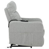Dayes Power Lift Recliner Chair - Light Grey Fabric with Segmented Back & Side Pocket – view 11