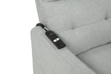 Dayes Power Lift Recliner Chair - Light Grey Fabric with Segmented Back & Side Pocket – view 12