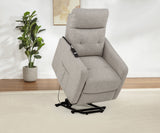 Dayes Power Lift Recliner Chair - Plush Pillow Arms & Tall Back in Taupe Fabric – view 4