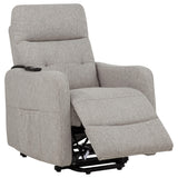 Dayes Power Lift Recliner Chair - Plush Pillow Arms & Tall Back in Taupe Fabric – view 5