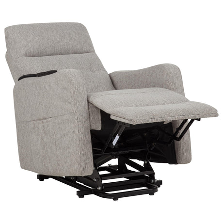Dayes Power Lift Recliner Chair - Plush Pillow Arms & Tall Back in Taupe Fabric – view 6
