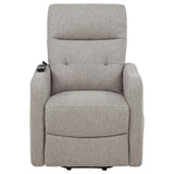 Dayes Power Lift Recliner Chair - Plush Pillow Arms & Tall Back in Taupe Fabric – view 8