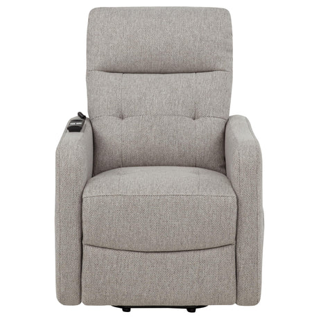 Dayes Power Lift Recliner Chair - Plush Pillow Arms & Tall Back in Taupe Fabric – view 8