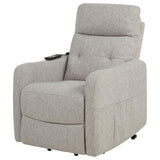 Dayes Power Lift Recliner Chair - Plush Pillow Arms & Tall Back in Taupe Fabric – view 9