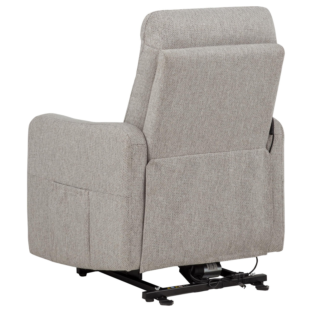 Dayes Power Lift Recliner Chair - Plush Pillow Arms & Tall Back in Taupe Fabric – view 10