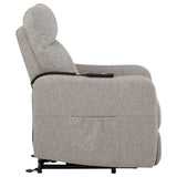 Dayes Power Lift Recliner Chair - Plush Pillow Arms & Tall Back in Taupe Fabric – view 11