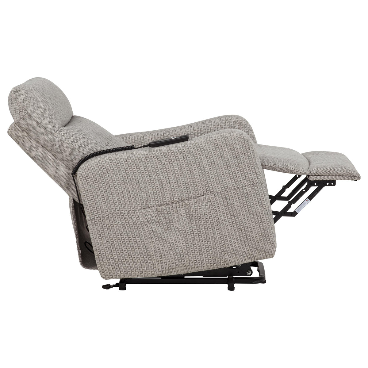 Dayes Power Lift Recliner Chair - Plush Pillow Arms & Tall Back in Taupe Fabric – view 13