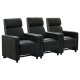 Toohey Push-Back Home Theater Recliners & Seating Sets - 3pcs- 3 Recliners