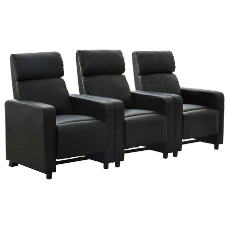 Toohey Push-Back Home Theater Recliners & Seating Sets - 3pcs- 3 Recliners