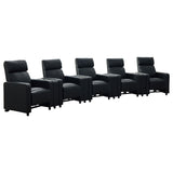 Toohey Push-Back Home Theater Recliners & Seating Sets - 9pcs- 5 Recliners + 4 Wedge Consoles