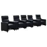 Toohey Push-Back Home Theater Recliners & Seating Sets - 7pcs- 5 Recliners + 2 Wedge Consoles