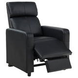 Toohey Push-Back Home Theater Recliners & Seating Sets - Black Leatherette with Gel Memory Foam & Cupholder Consoles – view 11