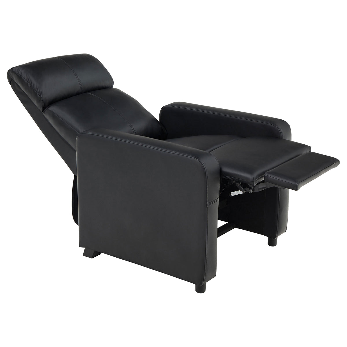 Toohey Push-Back Home Theater Recliners & Seating Sets - Black Leatherette with Gel Memory Foam & Cupholder Consoles – view 12