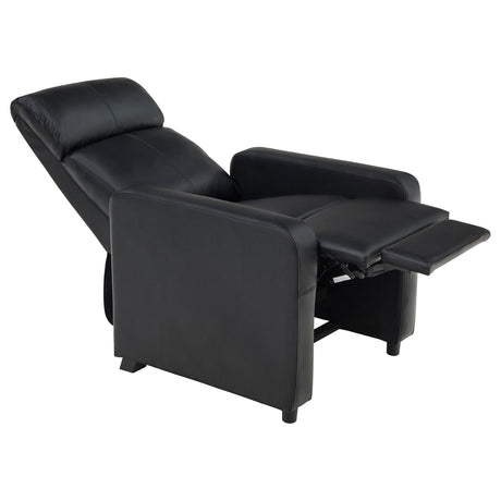 Toohey Push-Back Home Theater Recliners & Seating Sets - Black Leatherette with Gel Memory Foam & Cupholder Consoles – view 12
