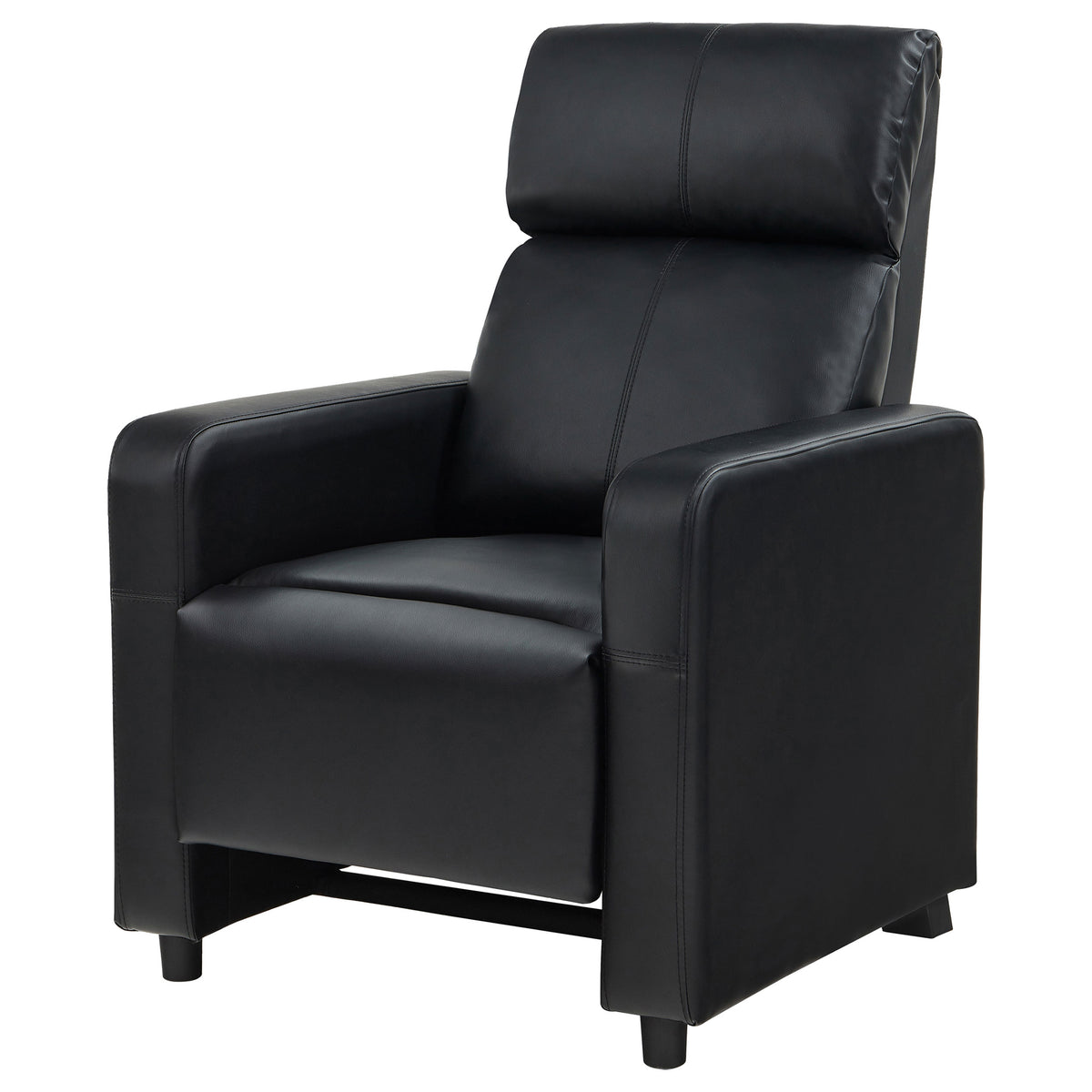 Toohey Push-Back Home Theater Recliners & Seating Sets - Black Leatherette with Gel Memory Foam & Cupholder Consoles – view 14