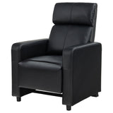 Toohey Push-Back Home Theater Recliners & Seating Sets - Black Leatherette with Gel Memory Foam & Cupholder Consoles – view 14