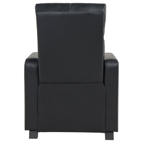 Toohey Push-Back Home Theater Recliners & Seating Sets - Black Leatherette with Gel Memory Foam & Cupholder Consoles – view 16