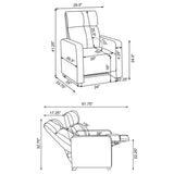 Toohey Push-Back Home Theater Recliners & Seating Sets - Black Leatherette with Gel Memory Foam & Cupholder Consoles – view 20